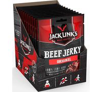 Jack Link's Original Beef Jerky Multipack 12 x 25g - High-Protein Snack for On-The-Go or Post-Gym
