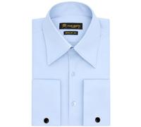 Jack Martin London Men's Double Cuff Formal Shirts with Spearpoint Collar | Cufflinks Included | Luxe Long Sleeve Dress Shirt for Men