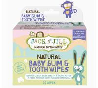 Jack N' Jill Natural Baby Gum & Tooth Wipes - 25 pcs, Baby Oral Cleaner, Individually Wrapped, Contains Only Water & Xylitol, Made from Soft Cotton, Free from Fluoride & Sugar, Safe for Newborn Babies