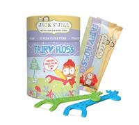 Jack N' Jill Fairy Floss - 30 Individually Wrapped Dental Flossers, Slides Easily Between Teeth, Kids Floss Picks with 4 Colours, Cute Handle Made from Corn, Make Flossing Fun for Children