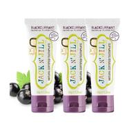 Jack N’ Jill Natural Certified Kids Toothpaste - Fluoride-Free Toddler & Baby Toothpaste with 40% Xylitol, No Sugar, Suitable from 6 Months+, Organic Blackcurrant Flavour, Pack of 3 (50g Each)