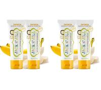 Jack N’ Jill Natural Certified Kids Toothpaste - Fluoride-Free Toddler & Baby Toothpaste with 40% Xylitol, No Sugar, Suitable from 6 Months+, Organic Banana Flavour, Pack of 4 (50g Each)