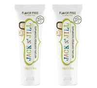 Jack N’ Jill Natural Certified Kids Toothpaste - Fluoride-Free Toddler & Baby Toothpaste with 40% Xylitol, No Sugar, Suitable from 6 Months+, Flavour-Free, Pack of 2 (50g Each)