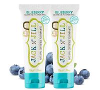 Jack N’ Jill Natural Certified Kids Toothpaste - Fluoride-Free Toddler & Baby Toothpaste with 40% Xylitol, No Sugar, Suitable from 6 Months+, Organic Blueberry Flavour, Pack of 2 (50g Each)