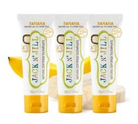 Jack N’ Jill Natural Certified Kids Toothpaste - Fluoride-Free Toddler & Baby Toothpaste with 40% Xylitol, No Sugar, Suitable from 6 Months+, Organic Banana Flavour, Pack of 3 (50g Each)
