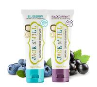 Jack N’ Jill Natural Certified Kids Toothpaste - Fluoride-Free Toddler & Baby Toothpaste with 40% Xylitol, No Sugar, Suitable from 6 Months+, Blackcurrant & Blueberry Flavour, Pack of 2 (50g Each)