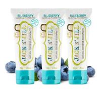 Jack N' Jill Natural Certified Toothpaste - Baby & Toddler Toothpaste, Fluoride-Free, 40% Xylitol, Sugar-Free, Safe for 6 Months and Up, Makes Tooth Brushing Fun, Organic Blueberry Flavour, 3 x 50g