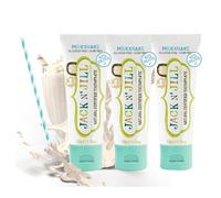 Jack N' Jill Natural Certified Toothpaste - Baby & Toddler Toothpaste, Fluoride-Free, 40% Xylitol, Sugar-Free, Safe for 6 Months and Up, Makes Tooth Brushing Fun, Milkshake Flavour, 3 x 50g