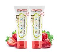 Jack N' Jill Natural Certified Toothpaste - Baby & Toddler Toothpaste, Fluoride-Free, 40% Xylitol, Sugar-Free, Safe for 6 Months and Up, Makes Tooth Brushing Fun, Organic Strawberry Flavour, 2 x 50g
