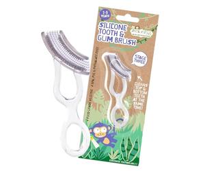 Jack N' Jill Silicone Tooth & Gum Brush - Toddler Toothbrush 2-5 Years Old, Double Sided Soft Silicone Bristles, for Sensitive Gums, Food-Grade Silicone, Pack of 1