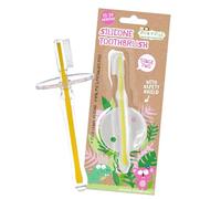 Jack N’ Jill Silicone Toothbrush - Gentle Toddler & Baby Toothbrush with Soft Food Grade Bristles, Easy Grip Handle, Safety Shield Included, Gentle on First Teeth, for Ages 12-24 Months