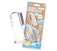 Jack N' Jill Silicone Finger Toothbrush - Baby Toothbrush for 6 to 12 Months, Baby Oral Cleaner, Travel Size - 2 Brushes Plus 1 Case