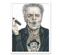 Jack Nicholson Tattoo Inked Ikons Wayne Maguire Art Print Framed Poster Wall Decor 12x16 inch
