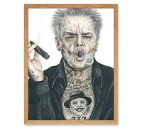 Jack Nicholson Tattoo Inked Ikons Wayne Maguire Art Print Framed Poster Wall Decor 12x16 inch