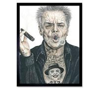 Jack Nicholson Tattoo Inked Ikons Wayne Maguire Art Print Framed Poster Wall Decor 12x16 inch