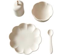 Jack o Juno - Little Poppy Childrens Tableware 4 Pieces, Cream - Cream