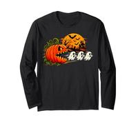 Jack O Lantern Chasing Cute Ghosts Funny Halloween Costume Long Sleeve T-Shirt