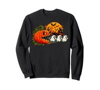 Jack O Lantern Chasing Cute Ghosts Funny Halloween Costume Sweatshirt