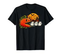 Jack O Lantern Chasing Cute Ghosts Funny Halloween Costume T-Shirt
