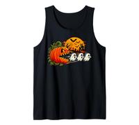 Jack O Lantern Chasing Cute Ghosts Funny Halloween Costume Tank Top