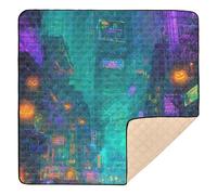 Jack - O - Lantern Cyber City Cute Foldable Baby Activity Play Mat for Indoor Outdoor Water Resistant Playroom Activity Mat for Babies Infants Toddlers, 50'' x 50''