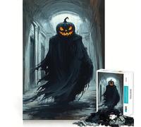 Jack O Lantern Halloween Ghost 1000 Adult Pieces Jigsaw Puzzle Cognitive Skill Snug Connection Fun Challenge Santa Gift (38x26cm)