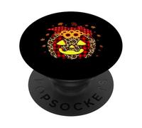 Jack O Lantern Leopard Plaid Pumpkin Lantern Halloween PopSockets Adhesive PopGrip
