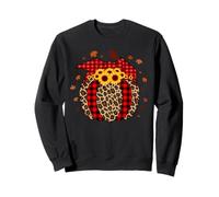 Jack O Lantern Leopard Plaid Pumpkin Lantern Halloween Sweatshirt