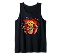 Jack O Lantern Leopard Plaid Pumpkin Lantern Halloween Tank Top