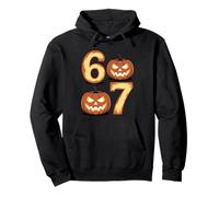 Jack O Lantern Pumpkin 67 Meme Six Seven Funny 6 7 Halloween Pullover Hoodie
