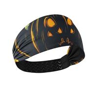 Jack-o'-lantern Pumpkin Floral Halloween_2 Non-Slip hair headband Stretchy head for women for make up hiking tennis make up