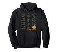 Jack O Lantern Pumpkin Grid Cute Happy Halloween Graphic Pullover Hoodie