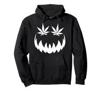 Jack-O-Lantern Pumpkin Weed Leaf Halloween Cannabis Costume Pullover Hoodie