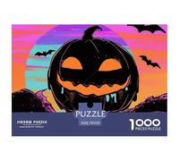 Jack-o'-lantern Puzzle 1000 Piece Bat Puzzles Family Puzzle Game Have Fun Learning 100% Recycled Cardboard Wall Decor 70x50cm/1000pcs