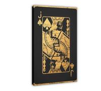 Jack Of Spades Poster Ou Canvas Wall Art, Poker Playing Cards, Black Jack Playing Card, Poker, Texas Holdem, Omaha Poker Canvas Poster Wall Art Decor Print Picture Paintings for Living Room Bedroom De