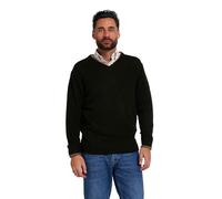JACK PYKE Ashcombe 100% Lambswool Long Sleeve V-Neck Jumper Pullover Dark Olive 2XL