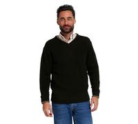 JACK PYKE Ashcombe 100% Lambswool Long Sleeve V-Neck Jumper Pullover Dark Olive Small