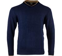 JACK PYKE Ashcombe 100% Lambswool Long Sleeve V-Neck Jumper Pullover Navy Small