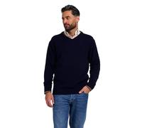 JACK PYKE Ashcombe 100% Lambswool Long Sleeve V-Neck Jumper Pullover Navy XL