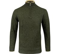 JACK PYKE Ashcombe 100% Lambswool Long Sleeve Zip Knit Jumper Pullover Deep Olive Large