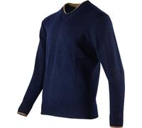 Jack Pyke Ashcombe V-Neck Pullover 100% Lambswool Navy Olive & Barley Hunting
