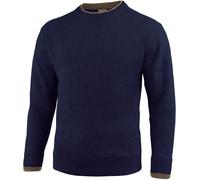 JACK PYKE Ashcombe 100% Lambswool Long Sleeve Crew Neck Knitted Jumper Pullover Navy Blue X-Large