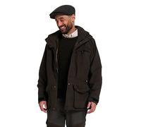 JACK PYKE Ashcombe Waterproof Jacket for Men - Breathable Field Coat with Zipped Pockets, Removable Hood & Adjustable Fit - Ideal for Shooting, Hunting & Hiking - Green, waterproof jacket mens,Medium