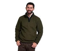 JACK PYKE Ashdown Men’s Fleece Pullover Top - Lightweight Snap Front Fleece Jacket, Elastic Cuffs & Pockets, Field Jumper for Hiking, Work & Outdoor Wear - Green, XL