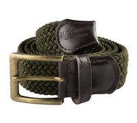 JACK PYKE Countryman Elasticated Belt for Men, Woven Stretch Belt with Leather Ends, Adjustable Up to 54in Waist, Ideal for Countrywear, Hiking, Shooting and Daily Use - Green