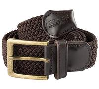 JACK PYKE Countryman Elasticated Belt for Men, Woven Stretch Belt with Leather Ends, Adjustable Up to 54in Waist, Ideal for Countrywear, Hiking, Shooting and Daily Use - Brown