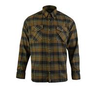 JACK PYKE Flannel Shirt for Men, 100% Cotton Checked Button-Down Collar Lightweight Country Casual Shirt with 2 Chest Pockets and Adjustable Cuffs Ideal Everyday Wear - Brown,Small