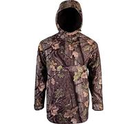 JACK PYKE Galbraith Mens Smock Waterproof Windproof Hooded Jacket, Silent Outdoor Hunting Pullover, Adjustable Cuffs & Waist, Multi Zip Pockets for Walking, Shooting, Hiking - English Oak, Large