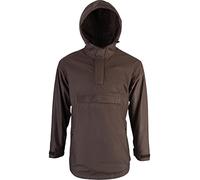 JACK PYKE Galbraith Mens Smock Waterproof Windproof Hooded Jacket, Silent Outdoor Hunting Pullover, Adjustable Cuffs & Waist, Multi Zip Pockets for Walking, Shooting, Hiking - Brown, Small