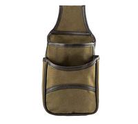 JACK PYKE Heavy Cotton Canvas Cartridge Pouch - Belt-Mounted Double Pouch Holds Up to 50 Shotgun Cartridges - Durable, Quick-Access Canvas Hunting Accessory - Green